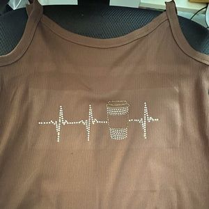 Heartbeat coffee tank top